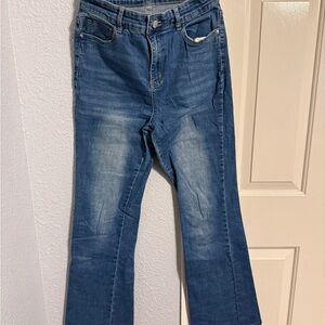 SHEIN Flare & Wide Leg Blue Jeans